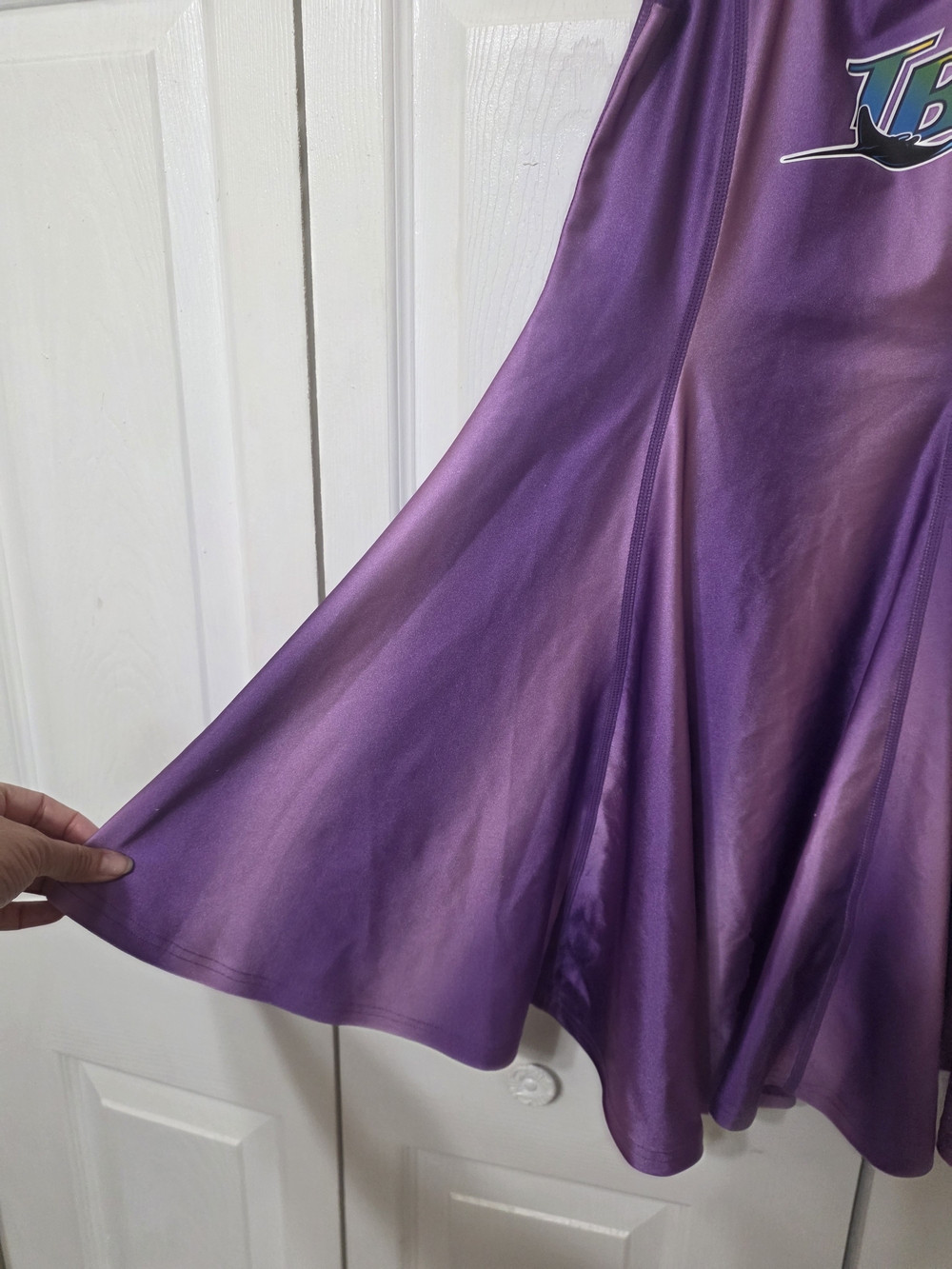 MLB Purple Tank Skater Dress with Multicolor TB Logo - Picture 6 of 9